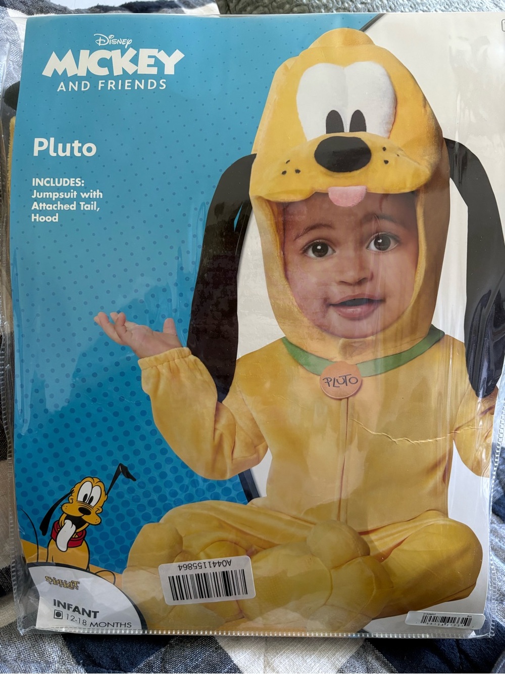 Disney Pluto Infant Yellow and Black Puppy Jumpsuit Costume